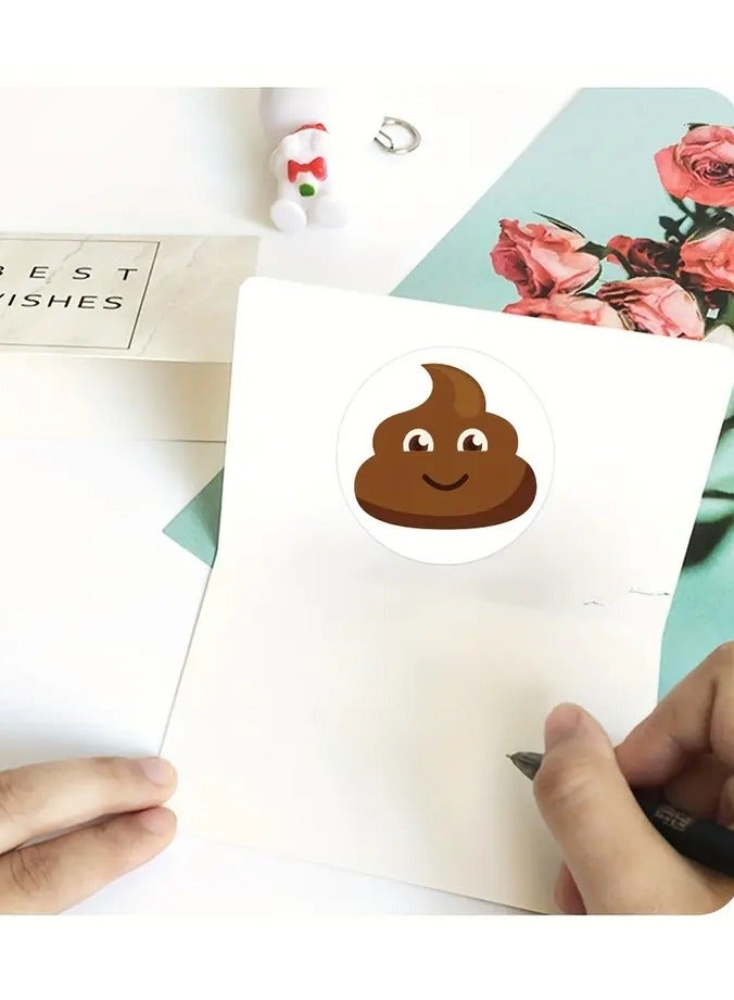 Goolsky 500pcs/roll Cartoon Poop Stickers, Funny Self-adhesive Multi-purpose Stickers For Party Gift Packaging Decoration - Image 2