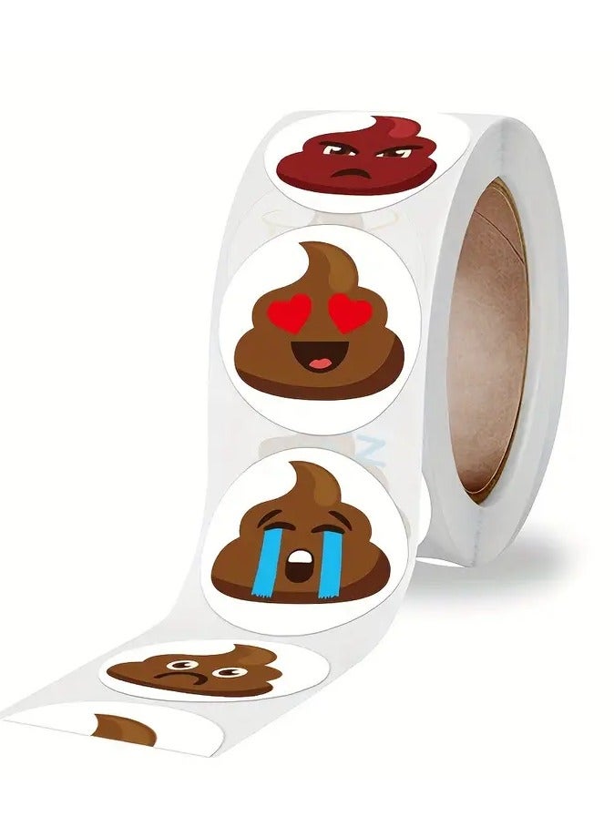 Goolsky 500pcs/roll Cartoon Poop Stickers, Funny Self-adhesive Multi-purpose Stickers For Party Gift Packaging Decoration - Image 4