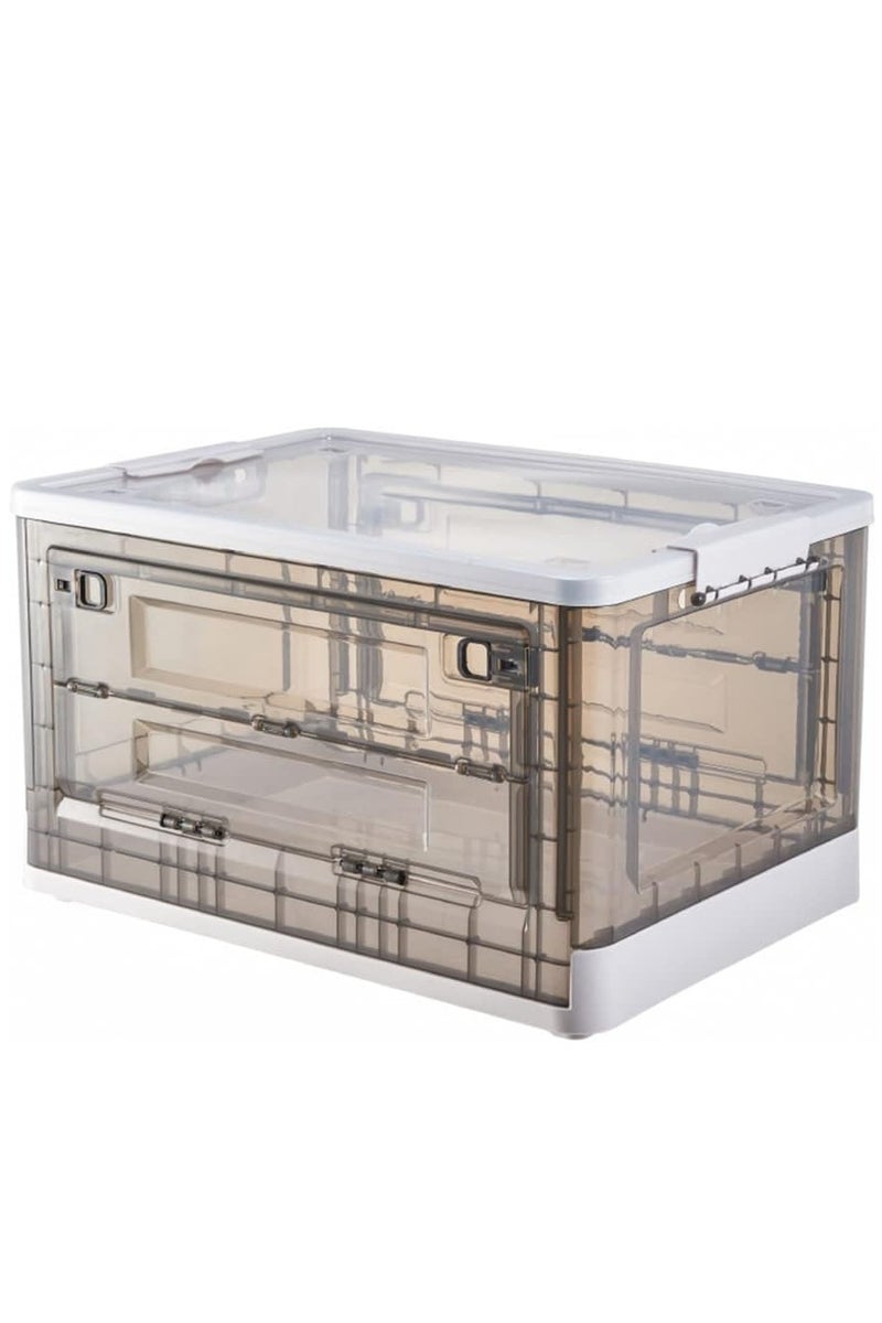 55L Storage Box Foldable Clothes Storage Box Toy Storage Basket Book Storage Container Organize Box Organizer with Handle Kitchen Home Office Closet Room Nursery Box (white) - Image 1