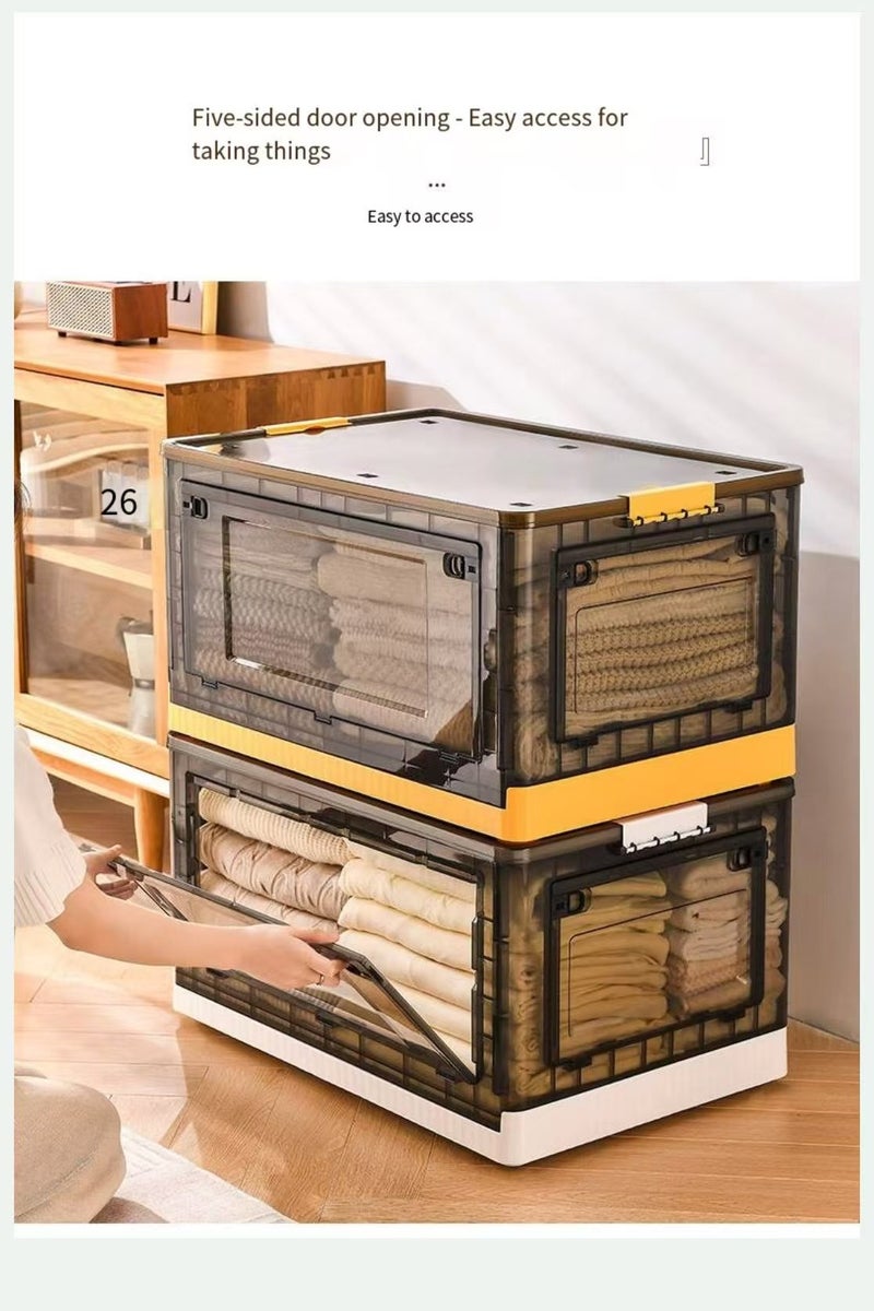 55L Storage Box Foldable Clothes Storage Box Toy Storage Basket Book Storage Container Organize Box Organizer with Handle Kitchen Home Office Closet Room Nursery Box (white) - Image 5