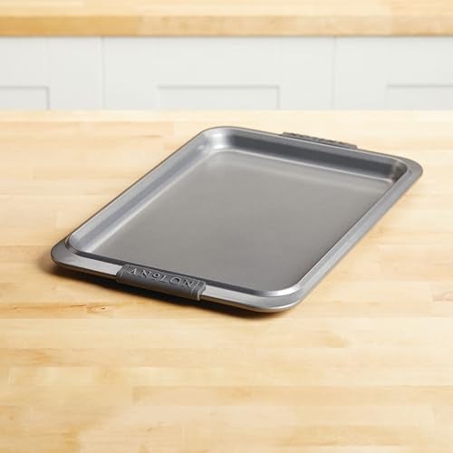 Anolon Advanced Nonstick Bakeware with Grips, Nonstick Cookie Sheet / Baking Sheet - 11 Inch x 17 Inch, Gray - Image 2