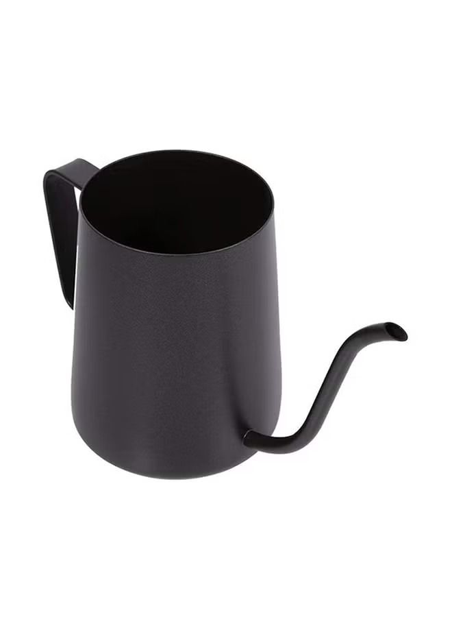V60 صب فوق غلاية عنق الإوزة صنبور طويل ضيق مع غطاء إبريق شاي القهوة بالتنقيط أسود 350 مل