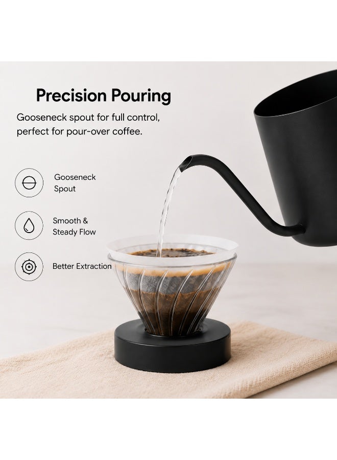 EXCLIFE 350ml V60 Stainless steel slender kettle, household teapot with handles and narrow spout, suitable for home living room and kitchen. - Image 3