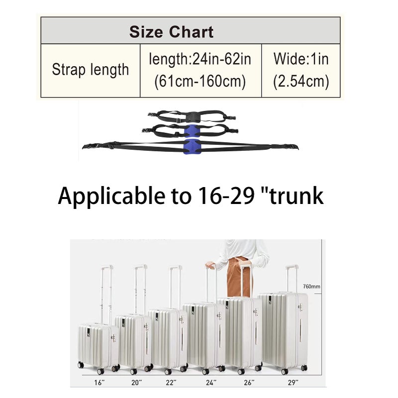 RUMILLA Luggage Straps Bag Bungeeï¼Œ Luggage Straps Suitcase Adjustable Beltï¼ŒAdd a Bag Easy to Travel Suitcase Elastic Strap Belt â€“ (Black) - Image 5