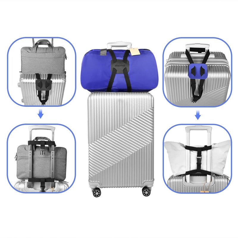 RUMILLA Luggage Straps Bag Bungeeï¼Œ Luggage Straps Suitcase Adjustable Beltï¼ŒAdd a Bag Easy to Travel Suitcase Elastic Strap Belt â€“ (Black) - Image 4