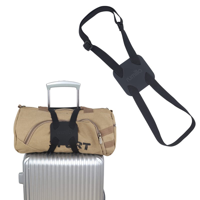 RUMILLA Luggage Straps Bag Bungeeï¼Œ Luggage Straps Suitcase Adjustable Beltï¼ŒAdd a Bag Easy to Travel Suitcase Elastic Strap Belt â€“ (Black) - Image 1