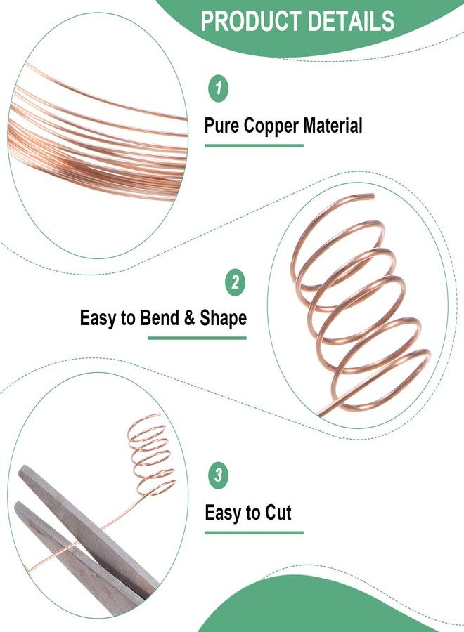 M METERXITY 99.9% Soft Copper Wire, 24 Gauge 16FT Pure Copper Wire for DIY Crafting/Jewelry Making/Gardening Plant/Beading, Craft Wire [0.5mm, 5M] - Image 2