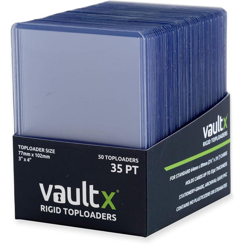 Vault X Toploaders 35pt, Trading Cards, Premium Extra Thick, 3 x 4 Seamless Rigid Card Holders, Hard Sleeves, Clear Protection for Collectible Card Games, Sports, TCG (50 Pack) - Image 1