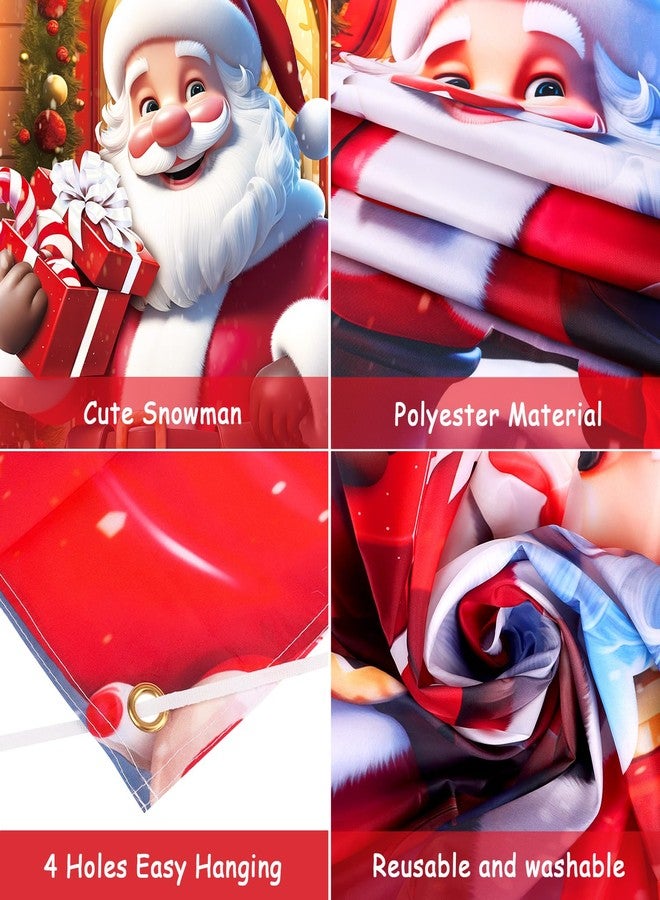 LOAVER Christmas Door Cover Santa Claus Decoration,Large Santa Claus Gift Box Door Hanging Backdrop for Winter Party Christmas Indoor Outdoor Banner Holiday Decoration,70.8 x 35.4 Inch - Image 3