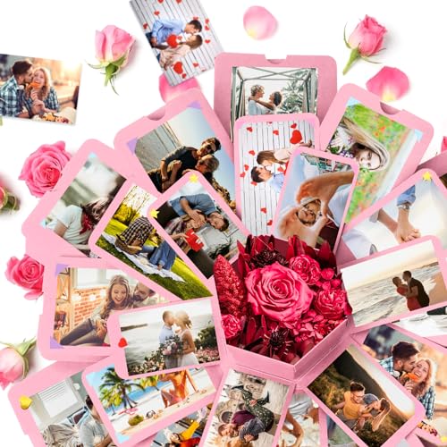 Koogel Explosion Gift Box, Surprise Picture Love Box Pink Exploding Photo Album with DIY Scrapbooking Accessories for Anniversary, Birthday, Wedding - Image 5