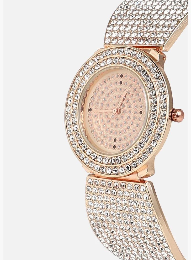 Haute Sauce Stainless Steel Strap Casual Round Analog Watch For Women