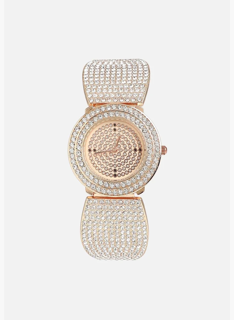 Haute Sauce Stainless Steel Strap Casual Round Analog Watch For Women