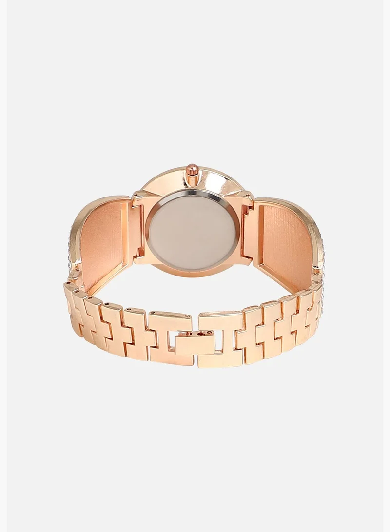 Haute Sauce Stainless Steel Strap Casual Round Analog Watch For Women