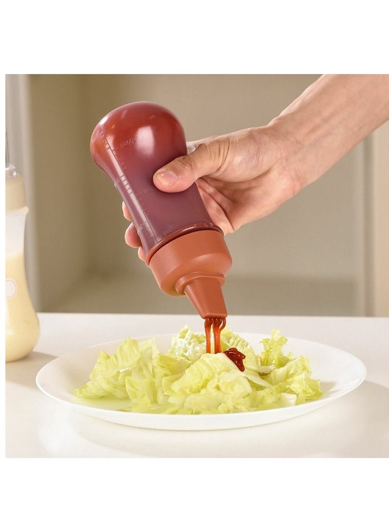 زجاجات توابل بلاستيكية قابلة للضغط 350 مل مع فوهات كاتشب خردل أحمر 1 قطعة - Image 1