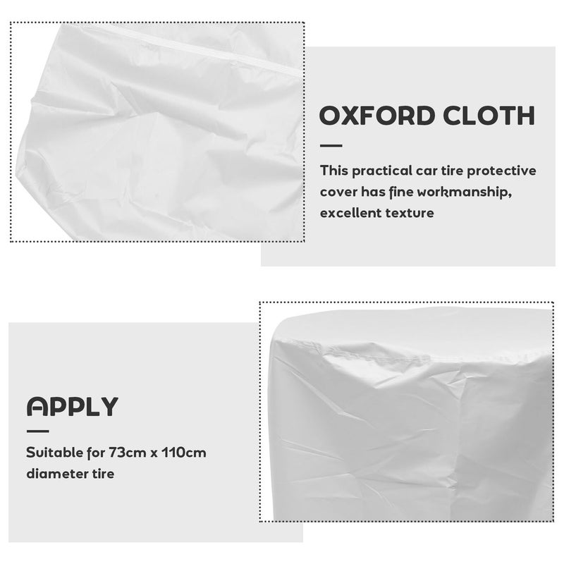 Oxford Silver Spare Tire Cover Protector Dustproof Sun UV Resistant Car Wheel Cover - Image 3