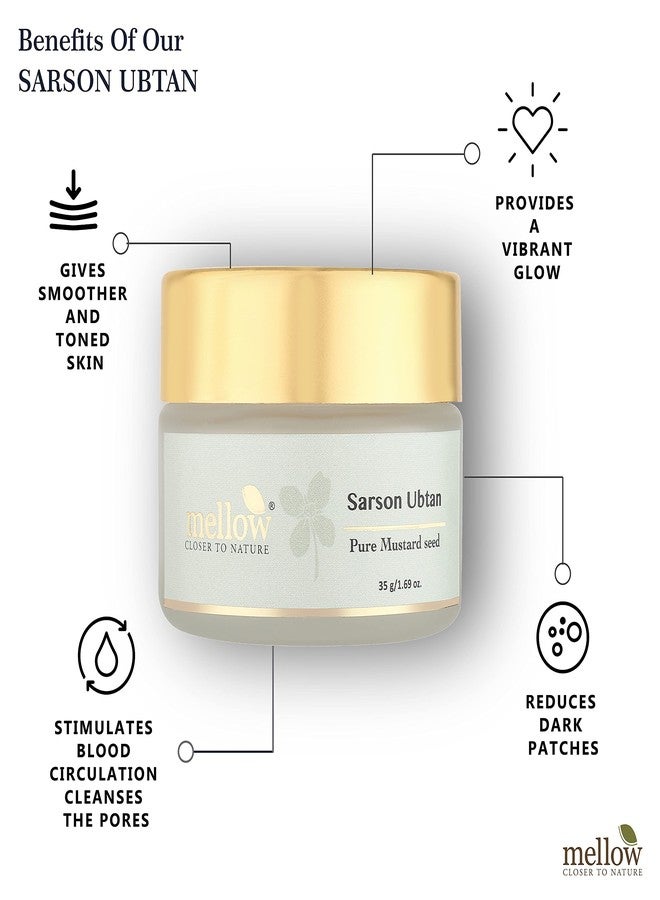 Mellow Herbals Ayurvedic Sarson Ubtan (35g) with Sarson Seed & Cow Milk | Cleanses Pores & Reduces Dark Patches | For Smooth & Toned Skin | Ayush Certified | GMO, Paraben and Silicone Free - Image 5