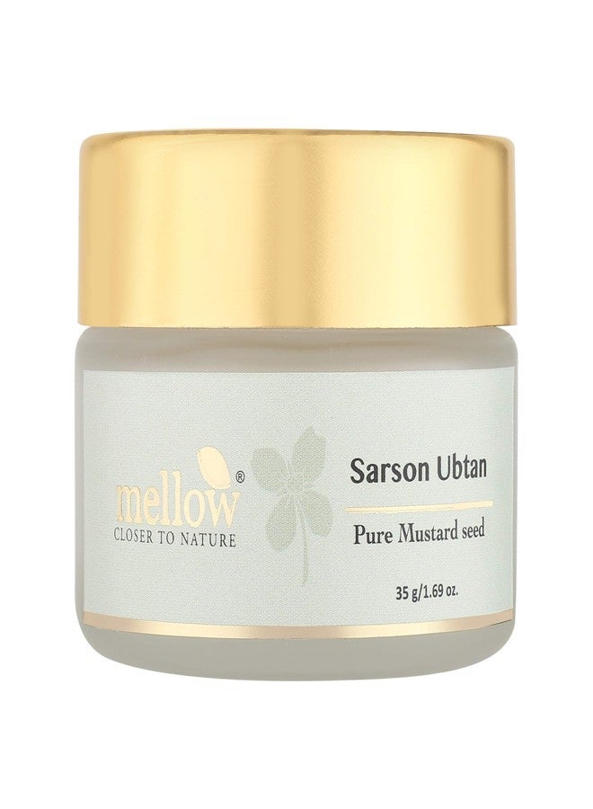 Mellow Herbals Ayurvedic Sarson Ubtan (35g) with Sarson Seed & Cow Milk | Cleanses Pores & Reduces Dark Patches | For Smooth & Toned Skin | Ayush Certified | GMO, Paraben and Silicone Free - Image 1