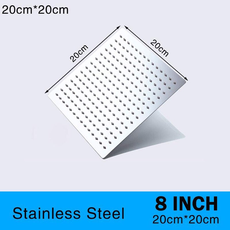 Mawson shower head stainless steel shower head water saving bathroom rain spa square shower head 8 INCH Showers Without ARM Showers - Image 3