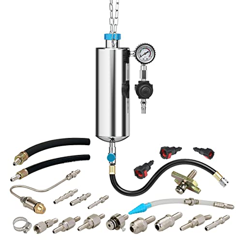 KAISAL Fuel Injector Cleaner Tool Kit 1000ML 150PSI Disassembly-Free Fuel Injection System Cleaner Pressure Adjustment Fuel Injector Cleaning Machine with 20PC Adapter for Gasoline Car Throttle/Intake System - Image 1