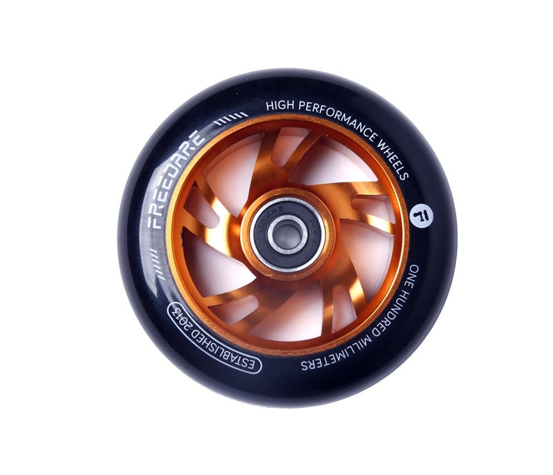 FREEDARE Scooter Wheels 100mm Pro Stunt Scooter Replacement Wheels with ABEC Bearings(Orange, Set of 2) - Image 2