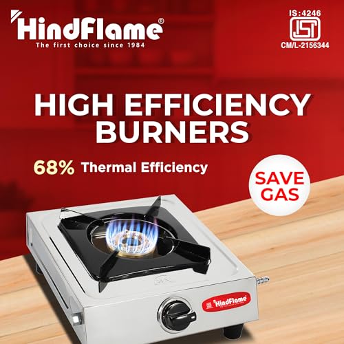 Hindflame 1 Burner Metro Series Stainless Steel Manual Gas Stove 1 Year Warranty (ISI Certified & BIS Approved) (1 Burner) - Image 4