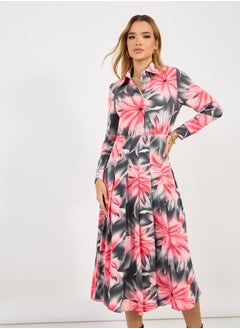 Styli All-Over Floral Print Open Front Abaya  - Image 2