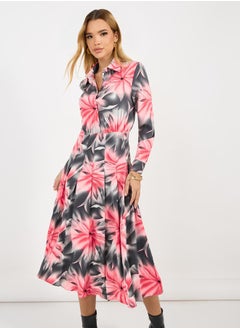 Styli All-Over Floral Print Open Front Abaya  - Image 5