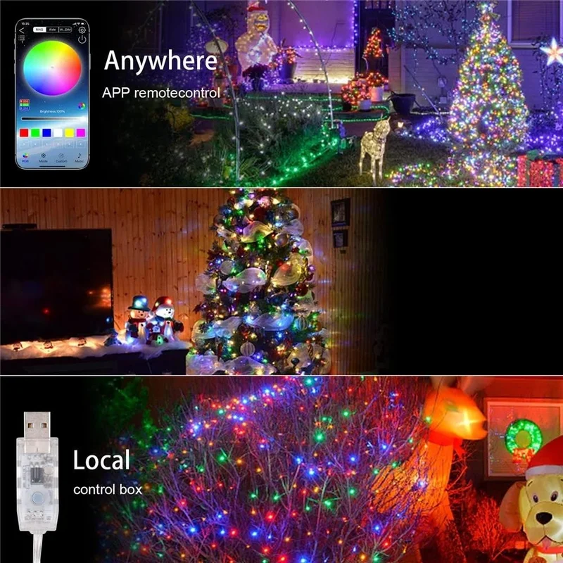 Masho Trend USB Function Applied 5 Meter RGB Christmas LED Magic LED Controlled LED Pine Tree LED