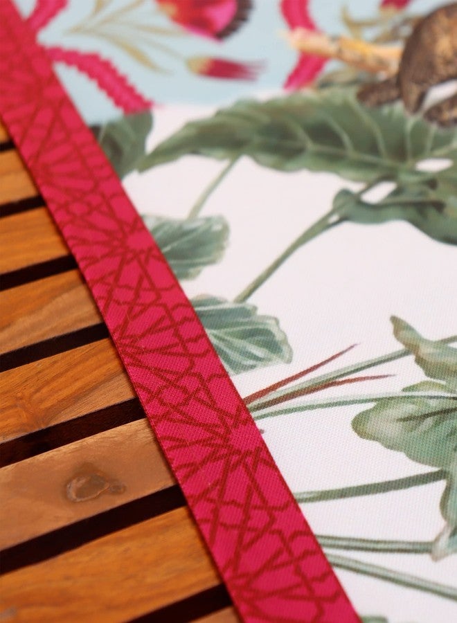 زيبا مفرش طاولة من قماش بولي كانفاس مطبوع عليه رسومات حيوانات من زيبا وورلد مع حافة | متعدد الألوان | مفرش طاولة طعام لأربعة أو ستة أشخاص | ديكور غرفة المعيشة | 30 سم × 210 سم (12 بوصة × 84 بوصة) - Image 4