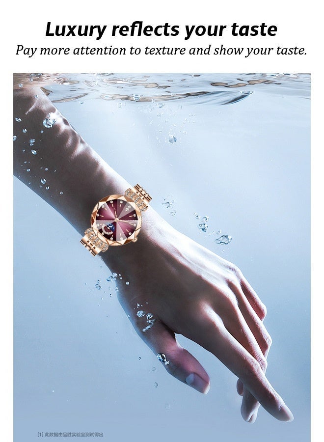 لاباولي Women's classic style wristwatch, women's stainless steel round dial mechanical watch, fashionable women's watch - Image 3