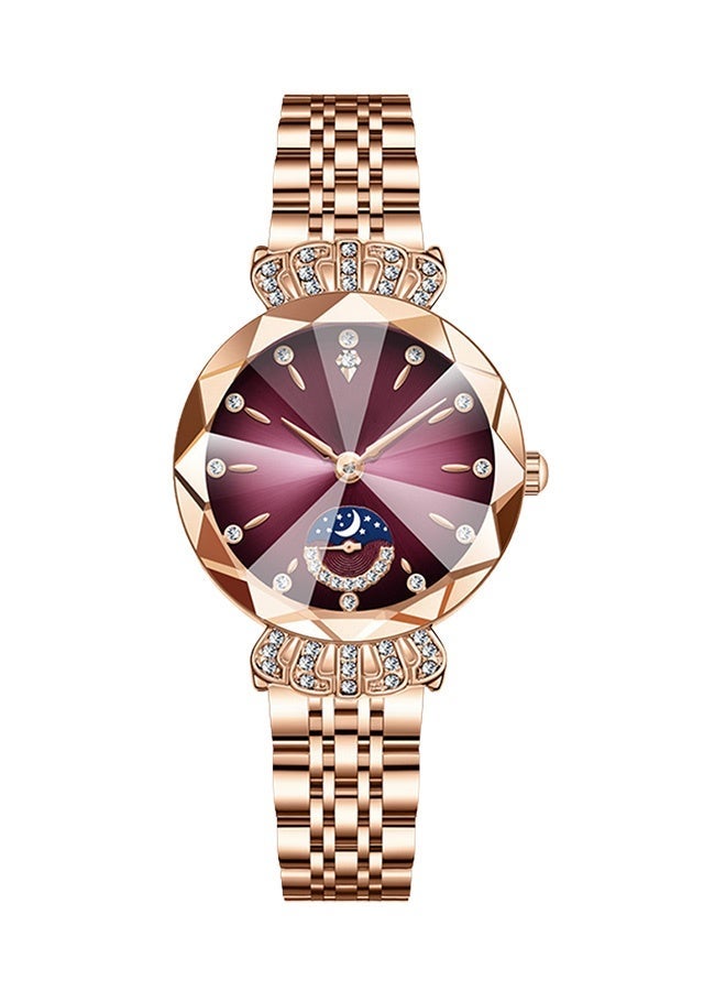 لاباولي Women's classic style wristwatch, women's stainless steel round dial mechanical watch, fashionable women's watch - Image 1