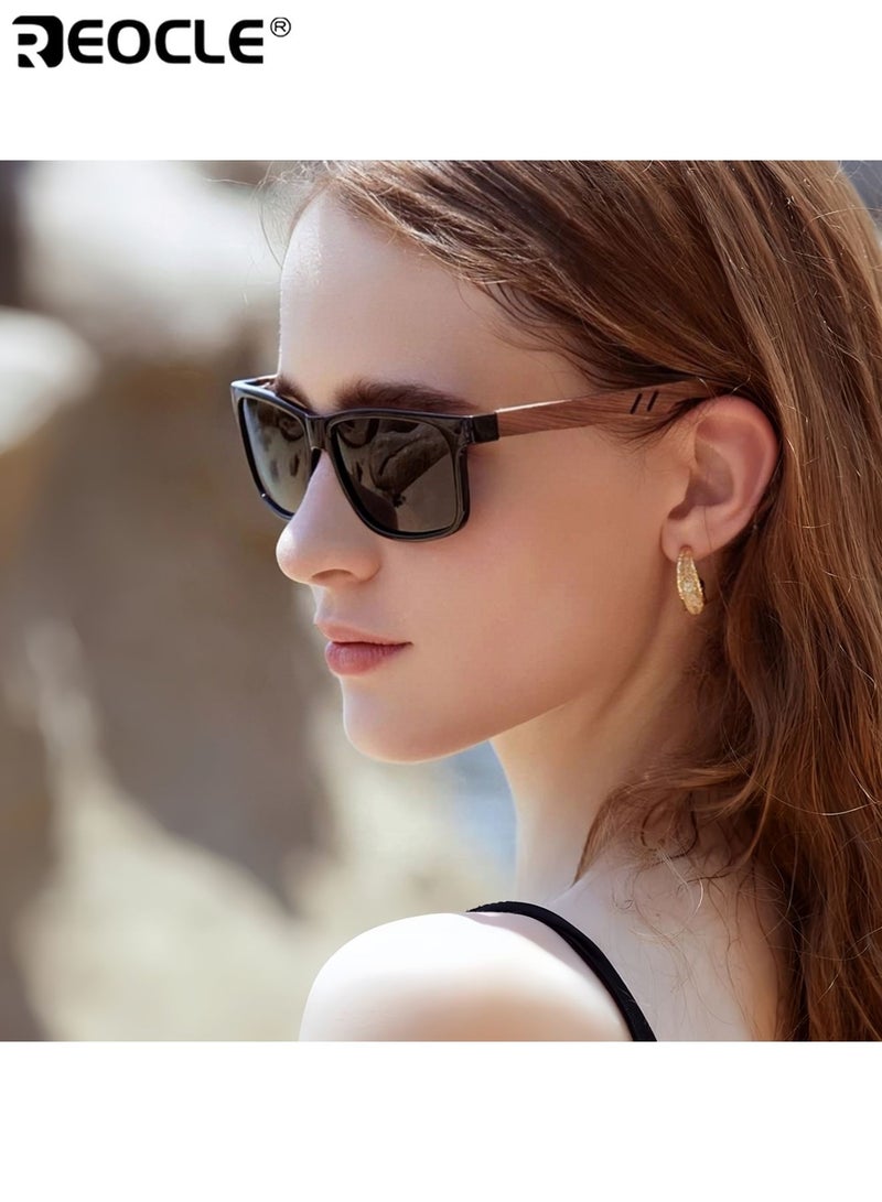 ريوكل نظارات شمسية نسائية كلاسيكية عاكسة UV400 بتصميم رجعي، بمفصل ناعم قابل للانحناء، نظارات عادية مزخرفة، مقاومة للضوء الساطع، متينة ومثالية لجميع المناسبات - Image 2
