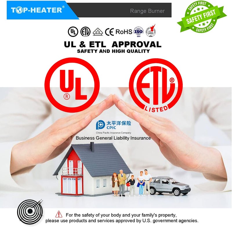 234000 (MP21YA) مجموعة عنصر الموقد الكهربائي 8 بوصة لمواقد Whirlpool KitchenAid Maytag Norge، متوافقة مع MP22YA، بديل عنصر الموقد الكهربائي 5 لفات، عبوة من قطعتين - Image 5