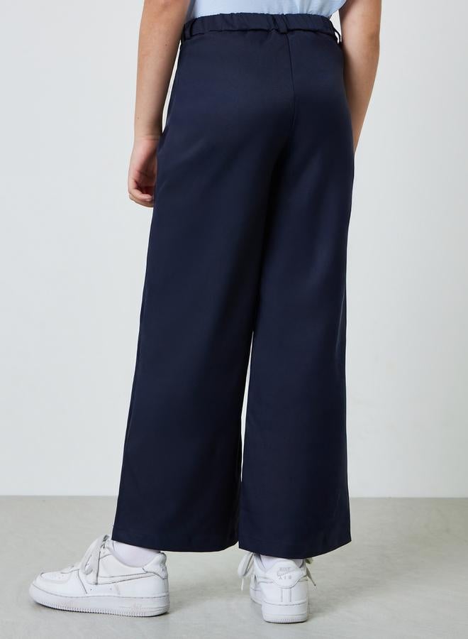 Styli Teen Girls Navy Blue Wide Leg Pants with Side Pocket - Image 4