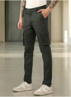 Dennis Lingo Men's Olive Tapered Fit Cargo Pants  - Image 1