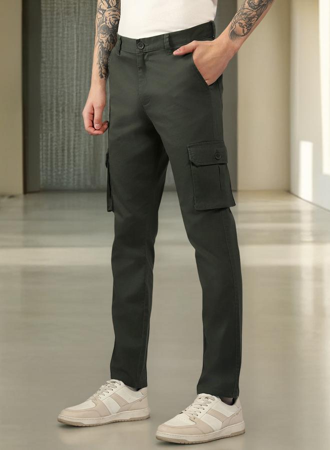 Dennis Lingo Men's Olive Tapered Fit Cargo Pants  - Image 1