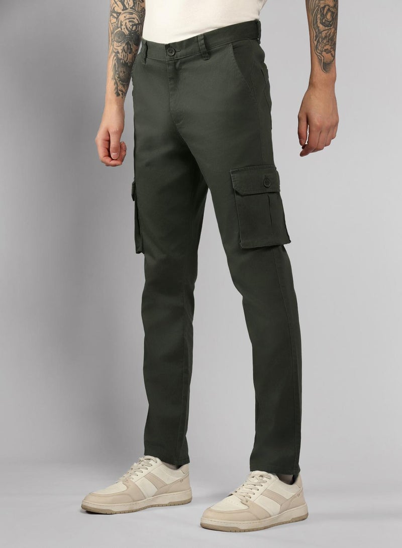 Dennis Lingo Men's Olive Tapered Fit Cargo Pants  - Image 2
