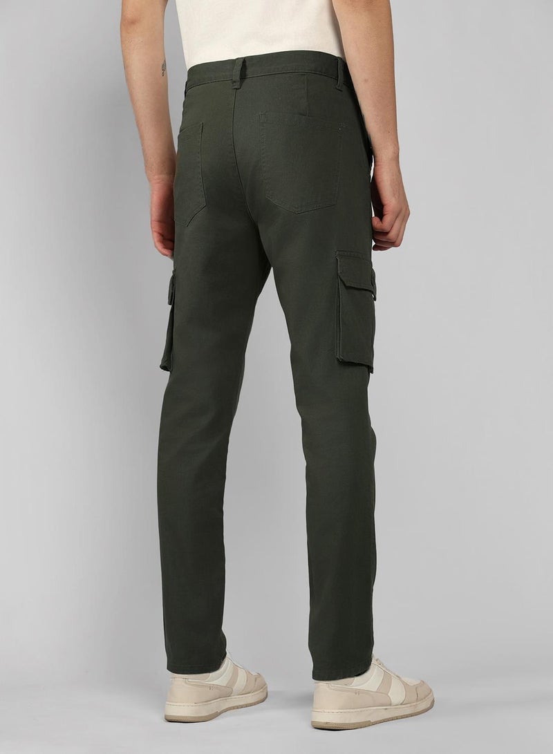 Dennis Lingo Men's Olive Tapered Fit Cargo Pants  - Image 3