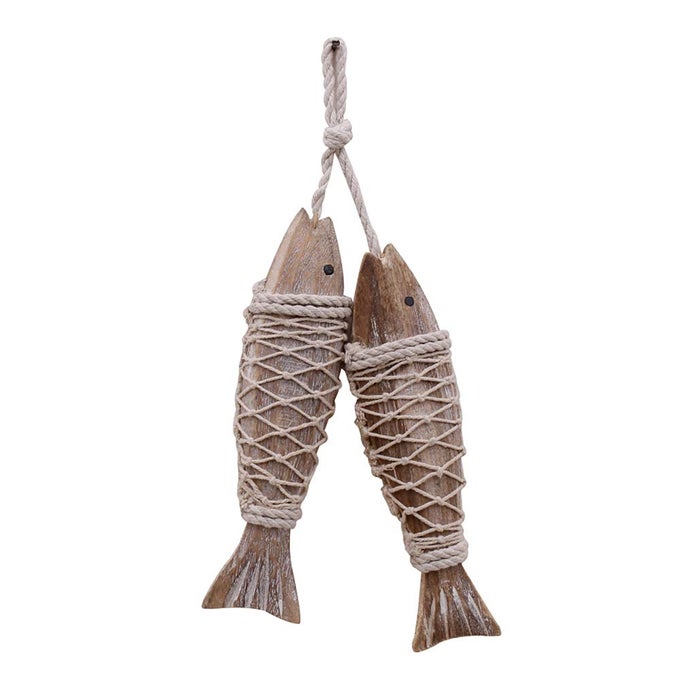 ANTIQUE WOOD FISH DECOR ORNAMENT WALL HANGING DECORATIVE SCULPTURE WOODEN FISH FOR HOME NAUTICAL THEME