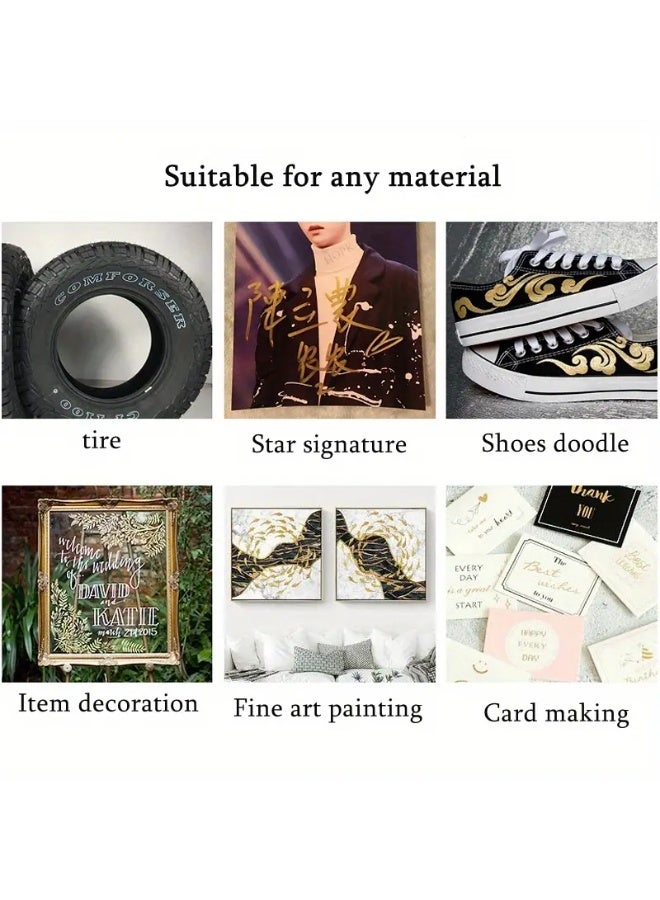 Generic 12pcs Metallic Gold & Silver Paint Marker Pens – Permanent, Waterproof, Non-Toxic Ink for DIY Crafts, Resin Art, Scrapbooking, Black Card Drawing, Easter & Christmas Decorations | Works on Wood, Glass, Metal, Plastic & Ceramic  - Image 5