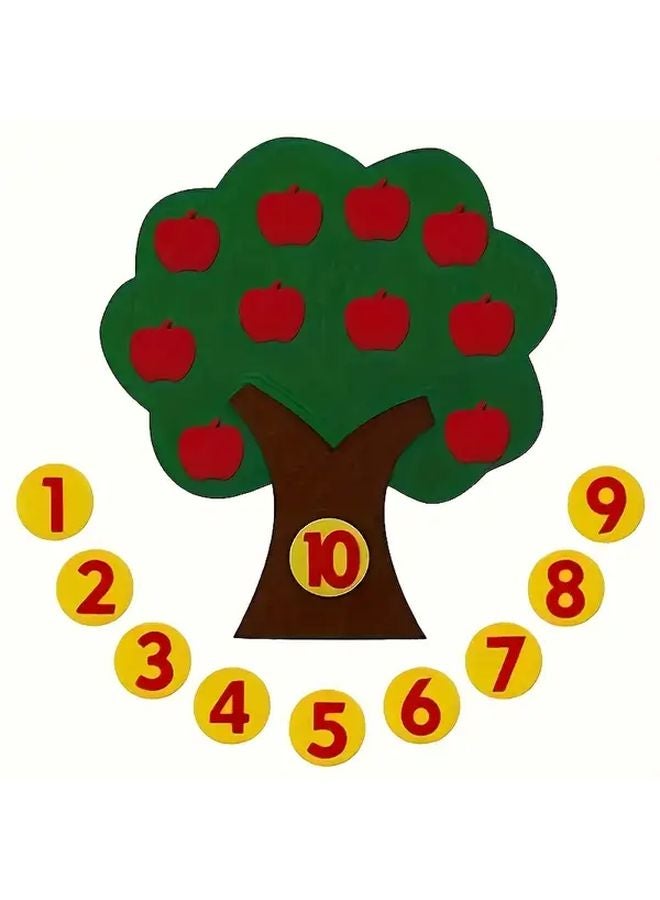Felt Apple Tree Math Learning Game Counting Addition Subtraction Educational Toy - Image 4