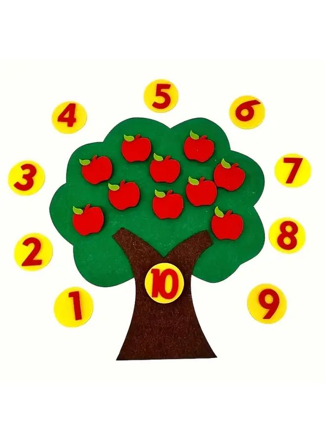 Felt Apple Tree Math Learning Game Counting Addition Subtraction Educational Toy - Image 5