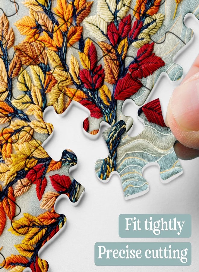 PPuzzling Tree of Life Puzzles for Adults 1000 Pieces, Embroidery Autumn Tree Jigsaw Puzzles, Colorful Nature Plant Difficult Challenging Puzzle as Home Decor - Image 3