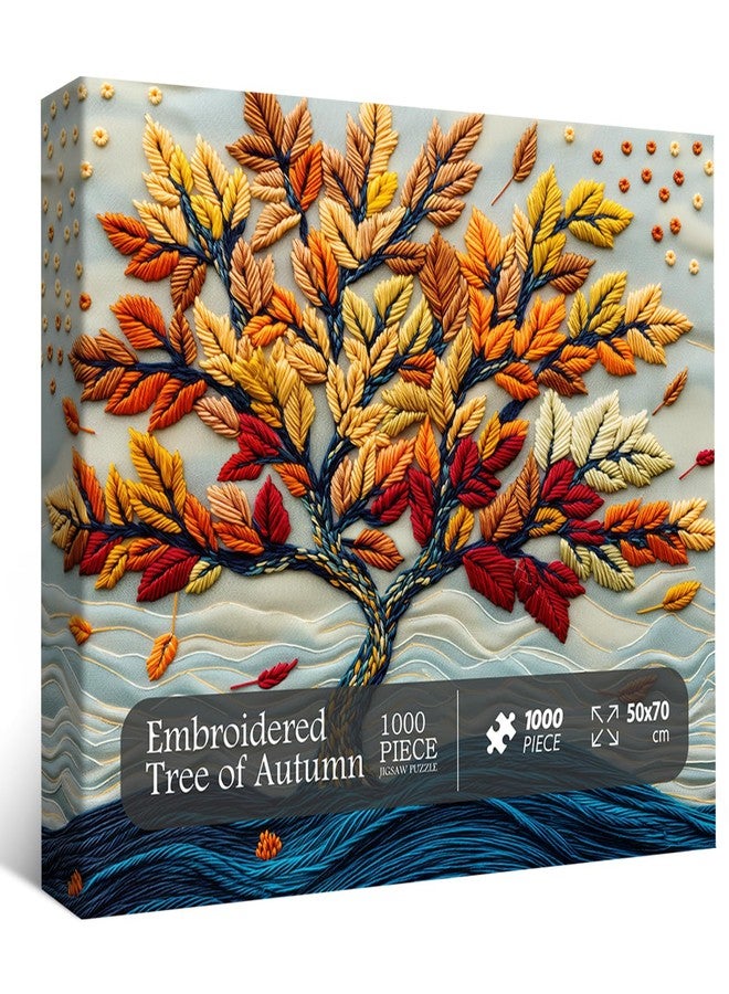 PPuzzling Tree of Life Puzzles for Adults 1000 Pieces, Embroidery Autumn Tree Jigsaw Puzzles, Colorful Nature Plant Difficult Challenging Puzzle as Home Decor - Image 2