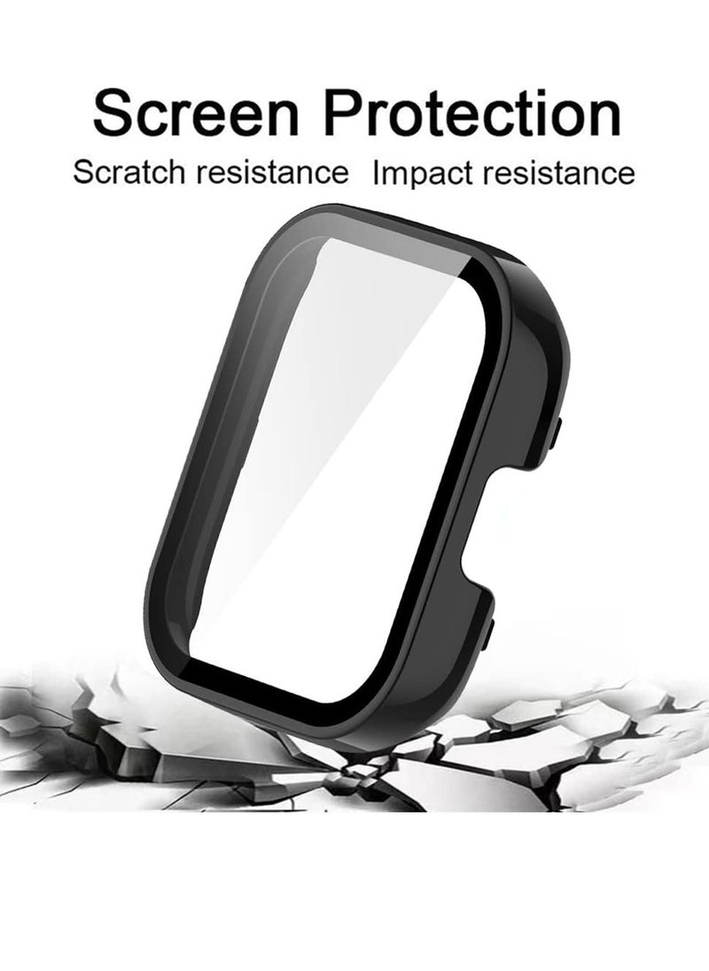 KASTWAVE - 2 Pcs Case With Tempered Glass Screen Protector Compatible for Xiaomi Redmi Watch 3, 9H Hardness All-round Protective Cover Ultra-thin Protective PC Case Cover, Green and Black - Image 1