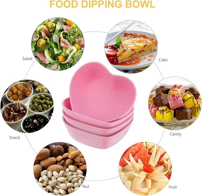 Wheat Straw Heart Shaped Mini Bowls For Sauce Jam And Condiments - Image 3
