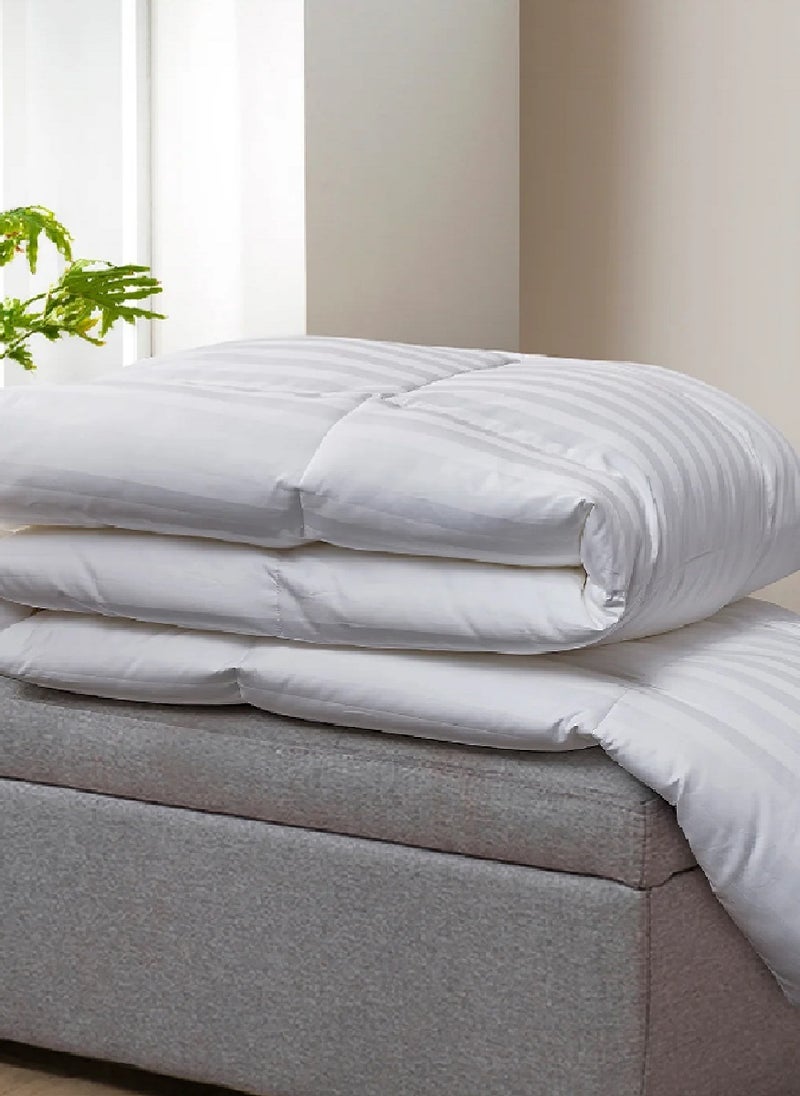 Blueberry High Quality King Stripe Duvet Insert Cotton White 240x260cm - Image 3