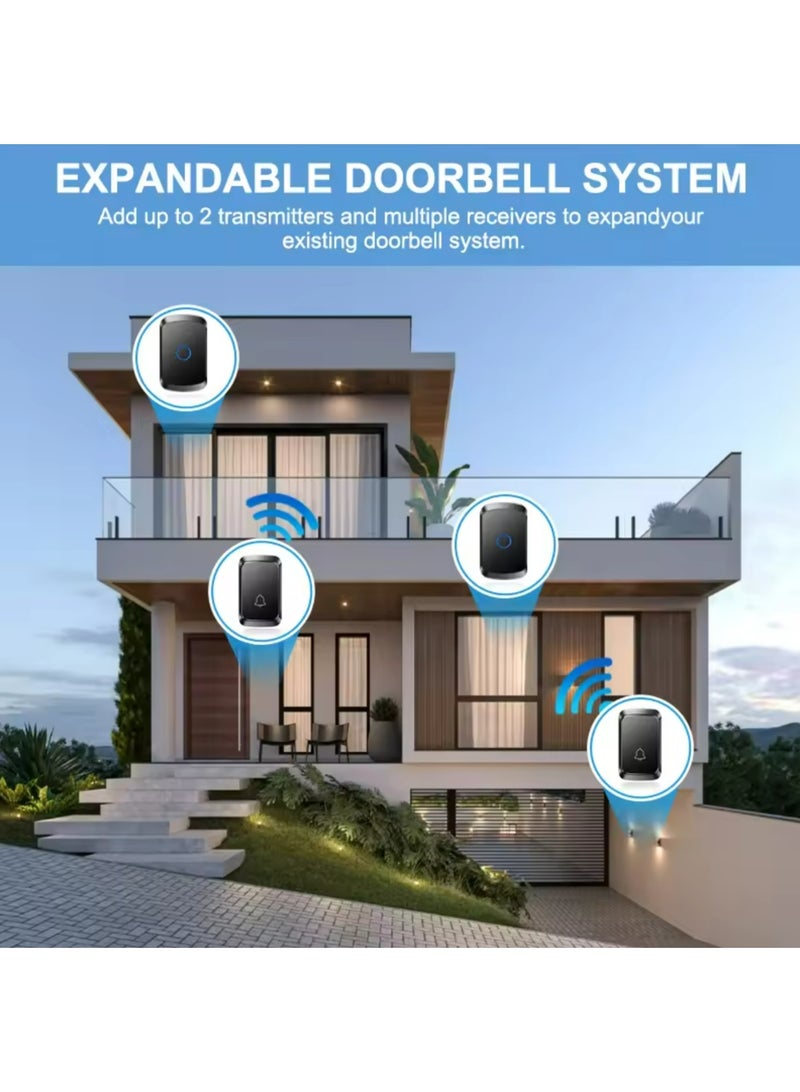 Wireless Smart Doorbell EU US UK Plug 300M Range 60 Ringtone Receiver Button Door Bell Chime Kits Smart Home Wireless Doorbell - Image 2