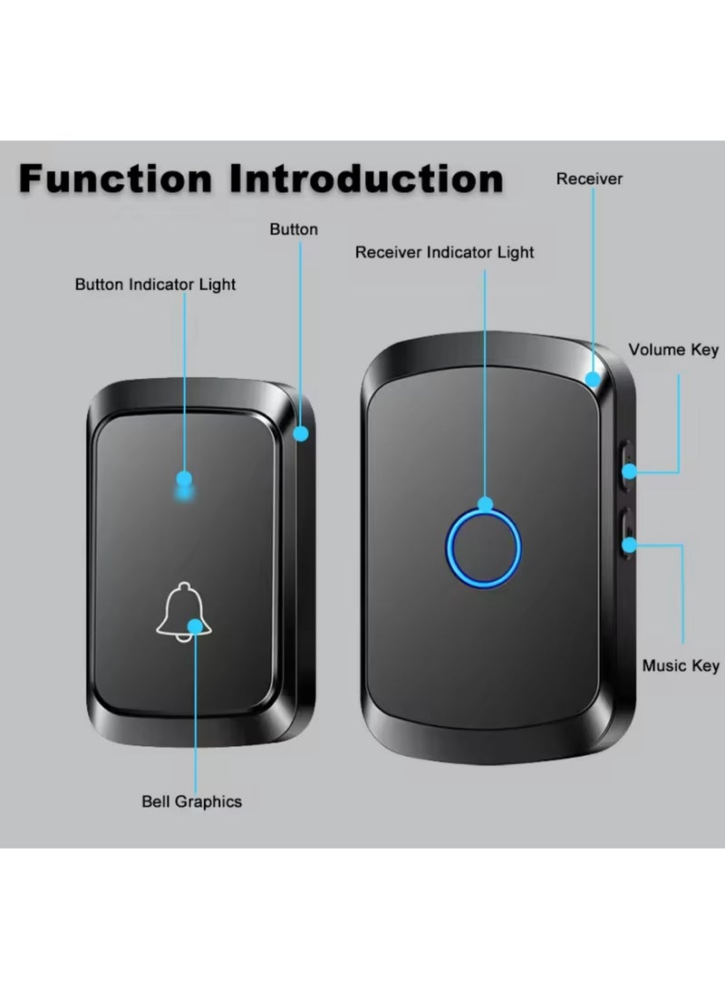 Wireless Smart Doorbell EU US UK Plug 300M Range 60 Ringtone Receiver Button Door Bell Chime Kits Smart Home Wireless Doorbell - Image 5