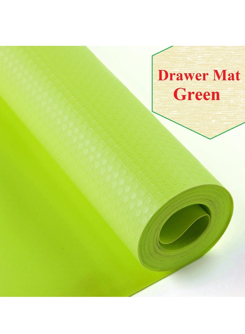 1 Roll Shelf Liner, Non Adhesive Cabinet Liner Mat, Waterproof Non Slip Eva Mat, Can Be Used for Fridge Drawers, Shelves, Cabinets, Storage, Kitchen, Rug Pad and Desks, (Green)  - Image 1